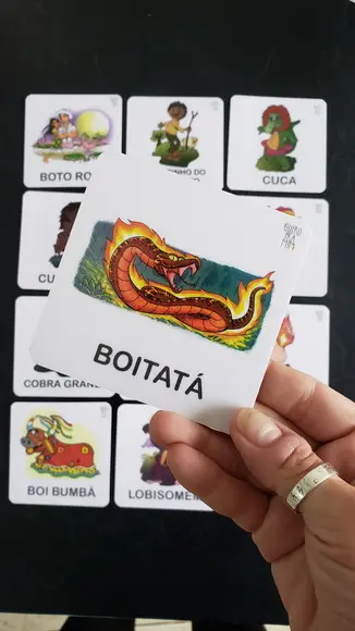 Kit 12 Flashcards Montessori Folclore Brasileiro, Frente/verso