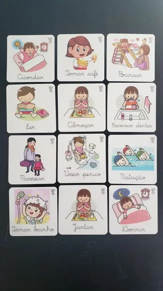 Kit 24 Flashcards Atividades da Criança, Rotina Visual Tea
