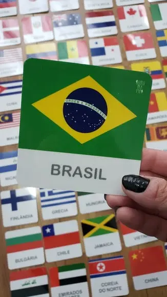 Kit 72 Flashcards Bandeiras de Países Copa 2018 e 2022