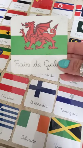 Kit 72 Flashcards Bandeiras de Países Copa 2018 e 2022