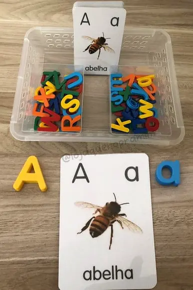Alfabeto Ilustrado Kit 26 Flashcards Letras Montessori