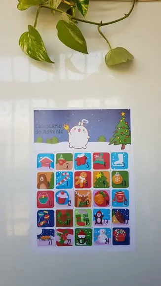 Calendário do Advento de Natal em Imã para Crianças A4