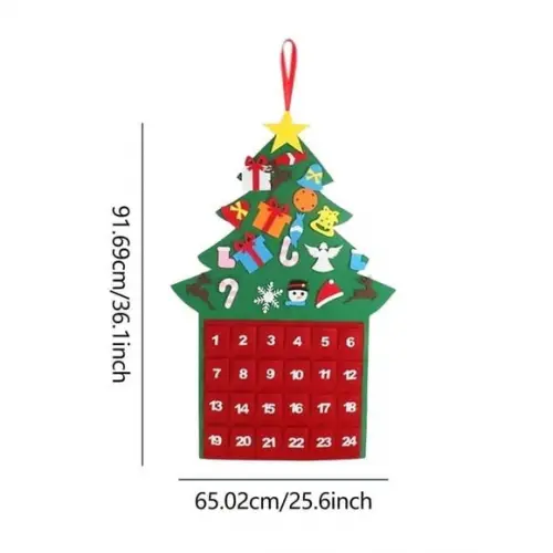 Calendário do Advento de Natal Árvore para Crianças - Feltro