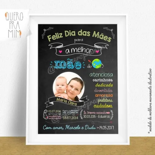 Chalkboard Personalizado Dia das Mães A4