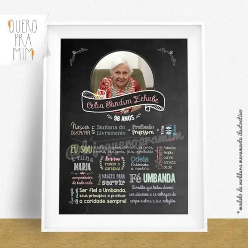 Chalkboard Personalizado Homenagem Dia da Avó / Avô A4