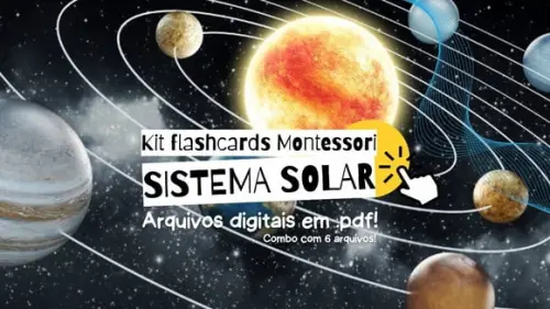 Combo 6 Kits em PDF de Flashcards Montessori Sistema Solar - prontos para imprimir!