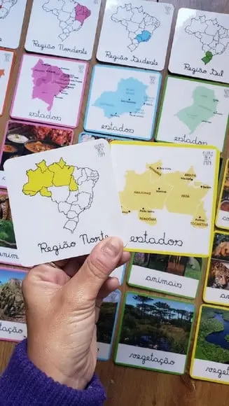 Combo 12 Kits de Flashcards em PDF Geografia Brasil + Mapa Regiõ