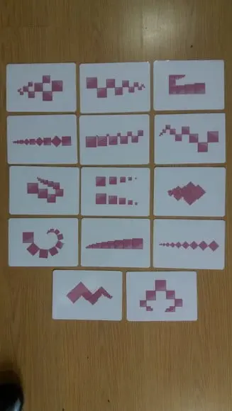 Kit 14 flashcards Extensão Torre Rosa material montessori