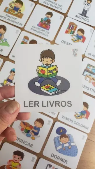 Kit 18 Flashcards Atividades da Criança, Rotina Visual Tea