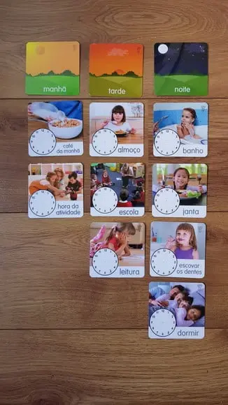 Kit 18 Flashcards Atividades da Criança, Rotina Visual Tea