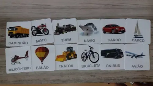 Kit 18 flashcards Meios de Transporte