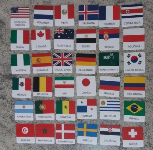 Kit 36 Flashcards Bandeiras de Países 1 Atividade Montessori