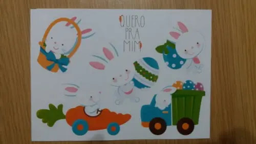 Kit 5 adesivos coelhos de Páscoa