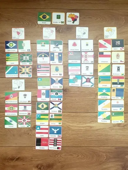 Kit 60 Flashcards Regiões do Brasil, Estados e Capitais