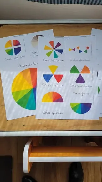 PDF com Flashcards de Teoria e Disco das Cores para Crianças - Arquivo digital
