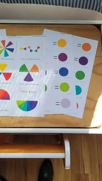 PDF com Flashcards de Teoria e Disco das Cores para Crianças - A