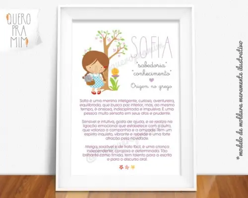 Quadro A4 significado do nome - Meninas