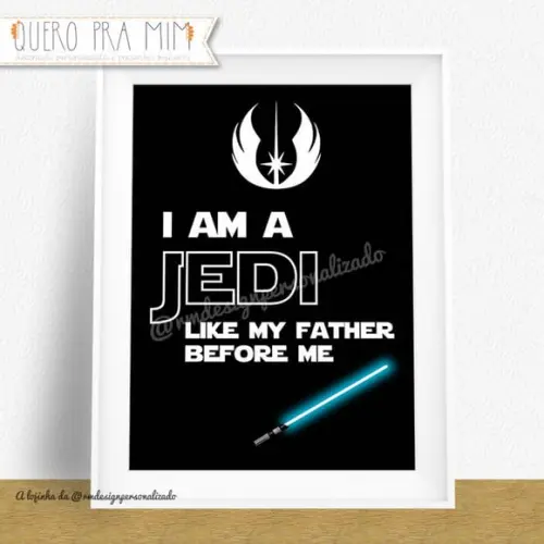 Quadro A4 Star Wars Luke Im a Jedi 20x30cm
