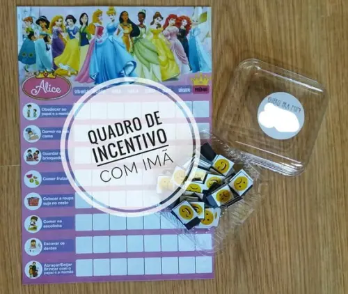 Quadro de tarefas/incentivo Super Nanny imã Princesas A4