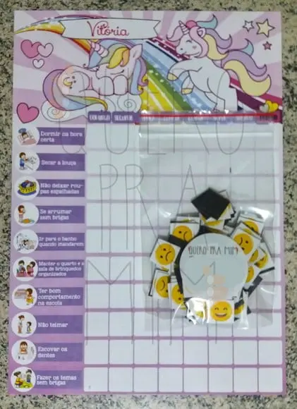 Quadro de tarefas/incentivo Super Nanny imã Princesas A4