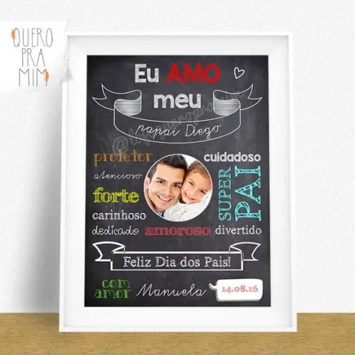 Quadro Ou Chalkboard Dia Dos Pais A4