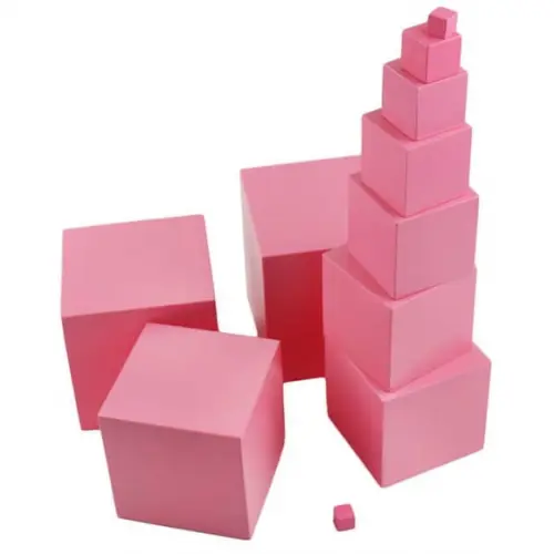 Torre Rosa Montessori Profissional Madeira 1-10cm