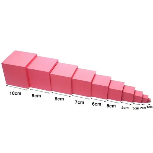 Torre Rosa Montessori Profissional Madeira 1-10cm