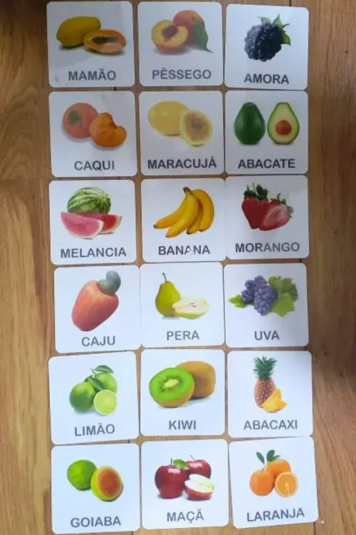 Kit 18 Flashcards Frutas