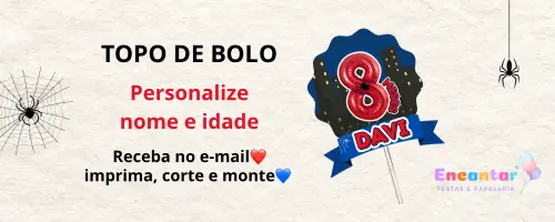 Topo de bolo homem Aranha personalizado (arquivo digital)