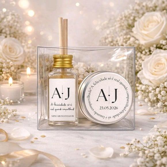 Kit ( Vela + Mini Aromatizador + Caixinha )