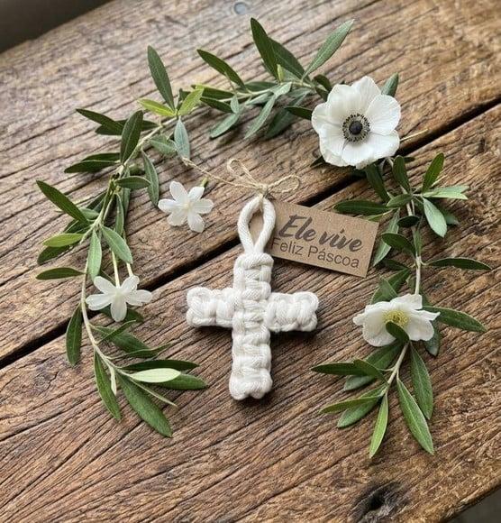 Lembrancinha Religiosa Crucifixo Macramê 10 Unidades
