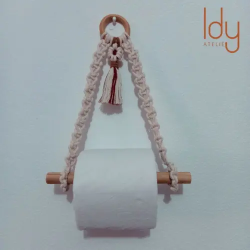 Porta Papel Higiênico Macramê