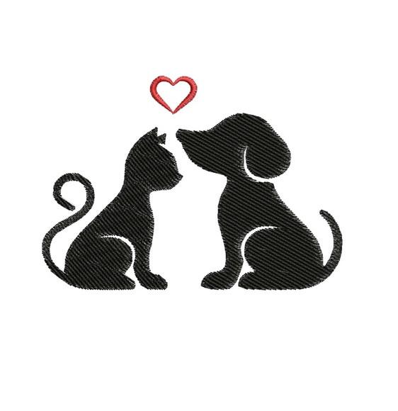 Matriz de Bordado Amor Entre Cão e Gato
