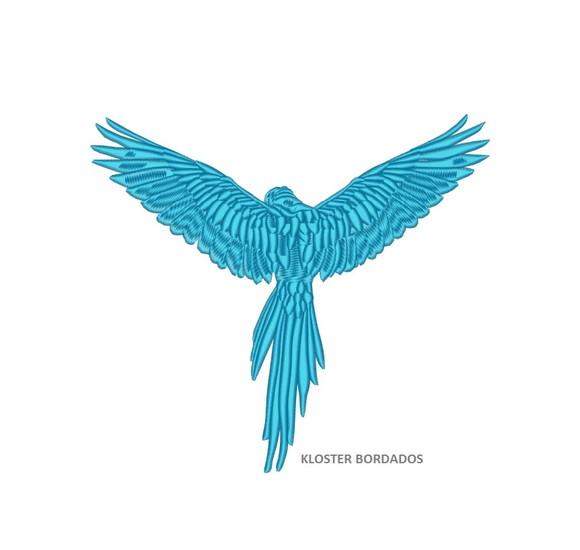 Matriz de Bordado Arara Azul Grande