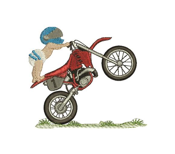 Matriz de Bordado Bebê na Moto
