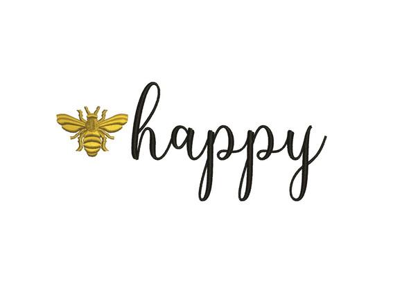 Matriz de bordado Bee Happy