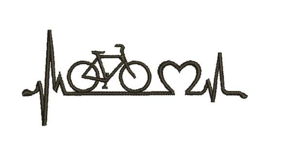 Matriz de Bordado Bicicleta 02 Batimento Cardíaco