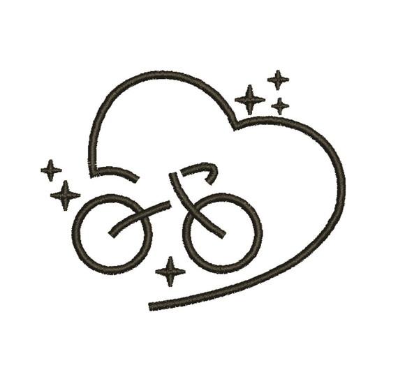 Matriz de bordado Bicicleta 03 Coração