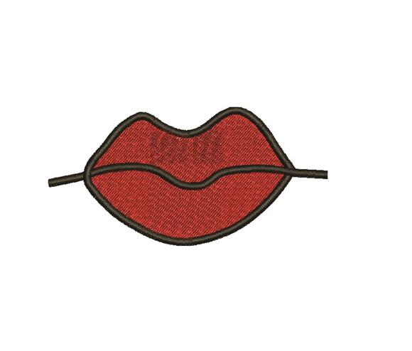 Matriz de Bordado Boca Vermelha_Labios