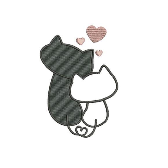 Matriz de Bordado Gatos Love 01