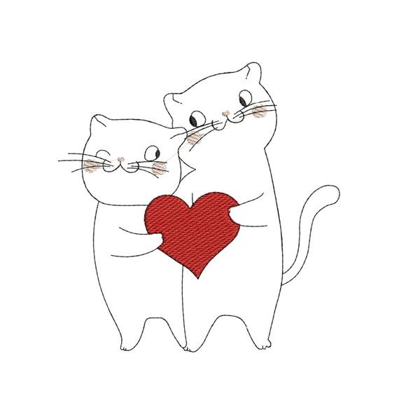 Matriz de Bordado Gatos Love 02
