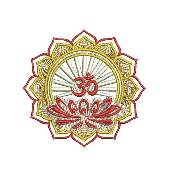 Matriz de Bordado Lotus Símbolo Om
