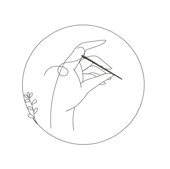 Matriz de Bordado Mão com Agulha e Linha