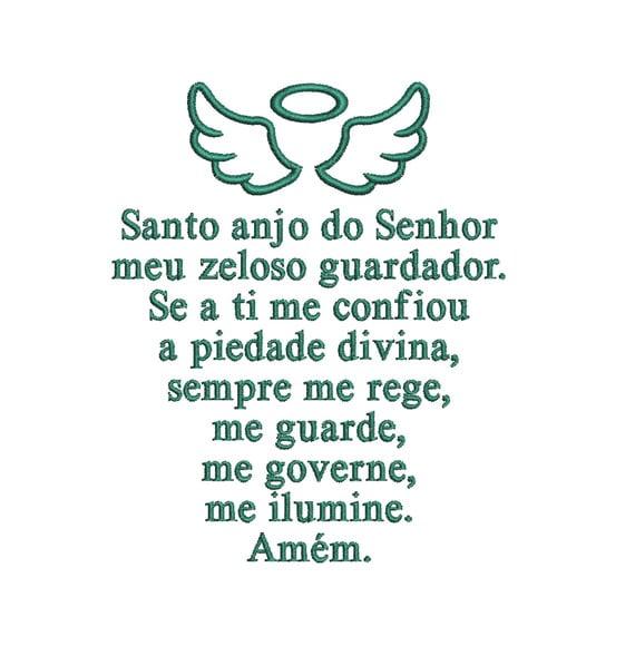 Matriz de Bordado Oração Santo Anjo