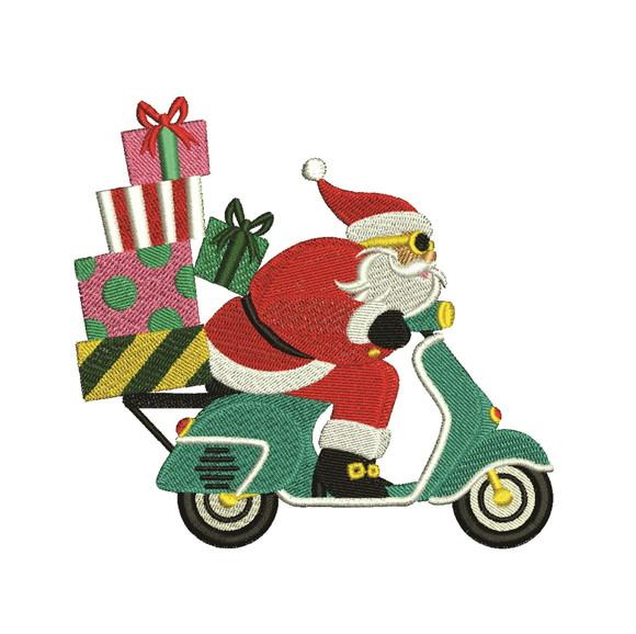 Matriz de Bordado Papai Noel de Lambreta
