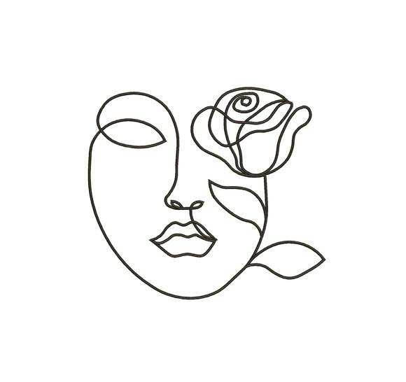 Matriz de Bordado Rosto de Flor