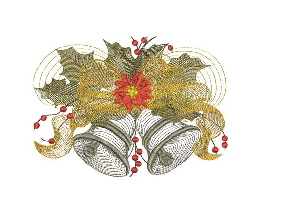 Matriz de Bordado Sinos de Natal 01