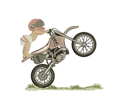 Matriz de Bordado Bebê na Moto
