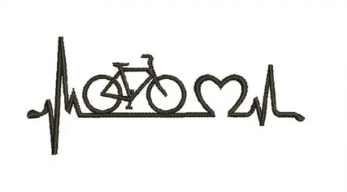 Matriz de Bordado Bicicleta 02 Batimento Cardíaco