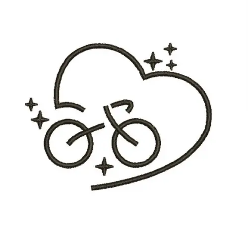 Matriz de bordado Bicicleta 03 Coração